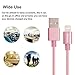 Lightning Cable, KOOWIEN 3PCS 3FT 6FT 10FT 8pin Nylon Braided Extra Long Charging Cable USB Cord Charger for Apple iPhone 6s, 6s+, 6+, 6,iPhone 7, 7plus, iPad Mini,Air,Pro,iPad5,iPod (Rose Gold)