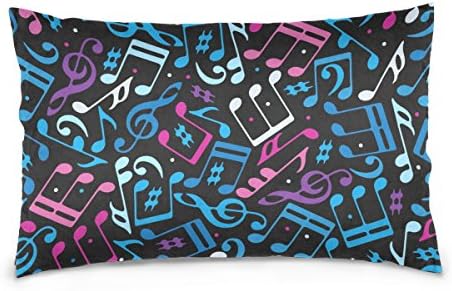 Sunlome Music Notes Pillowcase Pillow Protectors for Hair and Skin with Hidden Zipper Closure,Standard 20"x26"