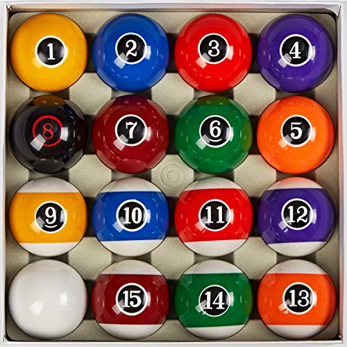 Collapsar Deluxe 21/4 Inch Regulation Size Billiards Pool Table Billiard Ball Set Complete 16