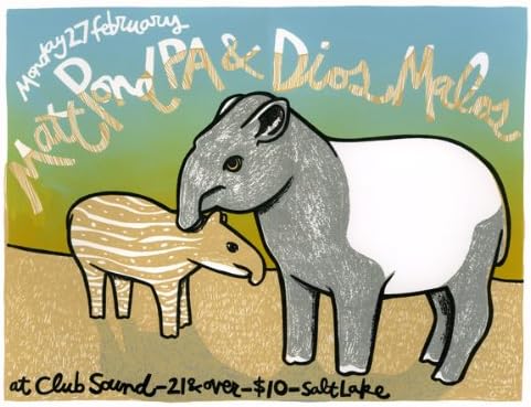 Matt Pond PA 27/02/06 Limited Edition Silk Screen Print Music Poster by Leia Bell Original Signed and Numbered Featuring: Matt Pond PA, Dios Malos