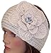 Best Winter Hats Womens Loose Knit Headband W/Knit Flower and Jewel (One Size)