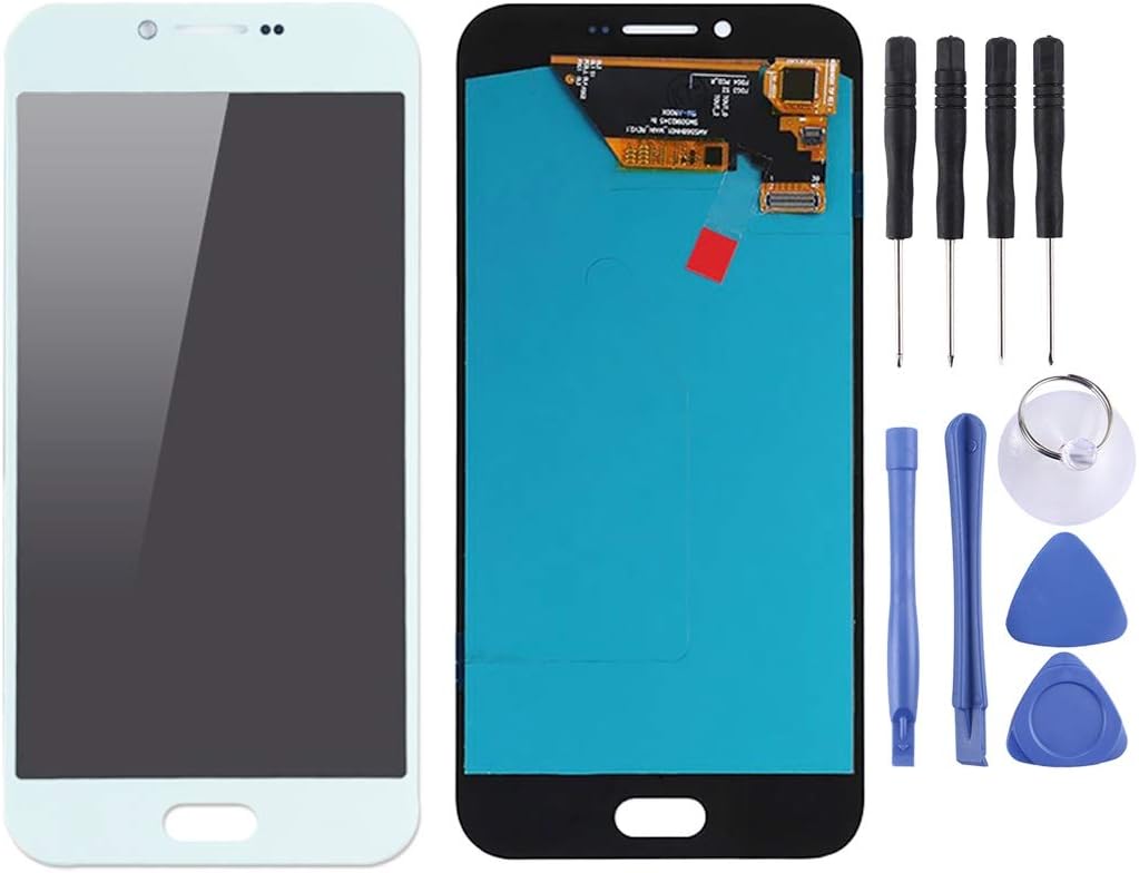 TWVXIAOQIXQG Replacement LCD screen LCD Screen and Digitizer Full Assembly (OLED Material) for Galaxy A8 (2016), A810F/DS, A810YZ(Black) Touch screen (Color : White)