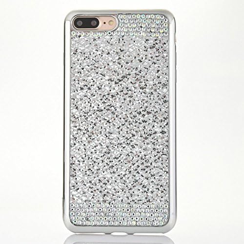 MACBOU iPhone 8 Case,iPhone 7 Case Glitter Bling Crystal Rhinestone Diamond Soft Rubber Case Cover Skin For iPhone 8 &amp; iPhone 7 (Silver)