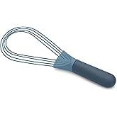 Joseph Joseph Twist Whisk 2-In-1 Collapsible Balloon and Flat Whisk Silicone Coated Steel Wire, Sky Blue