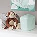 mDesign Modern Plastic Square Mini Wastebasket Trash Can Dispenser with Swing Lid for Nursery Changing Table, Countertop, Tabletop - Dispose of Wipes, Tissues, Cotton Swabs - Mint Green