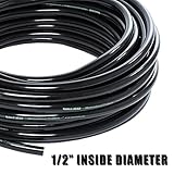 HYDROFARM VINYL BLACK TUBING HYDROPONIC IRRIGATION FLEXIBLE HOSE GROW SUPPLY (100' - 1/2