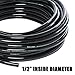 HYDROFARM VINYL BLACK TUBING HYDROPONIC IRRIGATION FLEXIBLE HOSE GROW SUPPLY (100' - 1/2" Inside Diameter)