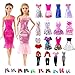 UCanaan 39Pcs Doll Clothes and Accessories for 11.5'' Barbie Dolls (Includes 10 Set Random Pattern Casual Fashion Dresses + 10 Pairs Shoes + 10 Hangers + 5 Pcs of Bags + 4 Sling Clothes)