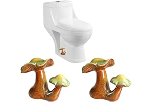 AKV Mushroom Toilet Bolt Caps Porcelain Toilet Bolt Covers Decorative,Fun Toilet Screw Cover Caps,2Pcs Ceramic Mushroom Toilet Screw Caps,Toilet Bowl Bolt Covers for Bathroom Decor,Easy to install (A)