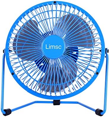 USB Desktop Fan - Limsc Personal USB fan with Upgraded 6 Inch Blades (Metal Design, USB Powered, Lower Noise,Strong Wind) - Blue