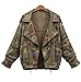 YINHAN Women's Rose Printed Batwing Sleeve Camouflage Jacket