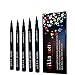 Nikka Notto Liquid Eyeliner Waterproof Set of 5 Intense Satin Colors. Black, Brown, Blue, Green & Purple, Stay All Day, Smudge Free, Quick Dry, Smooth Application, Valentine's Gift for Her