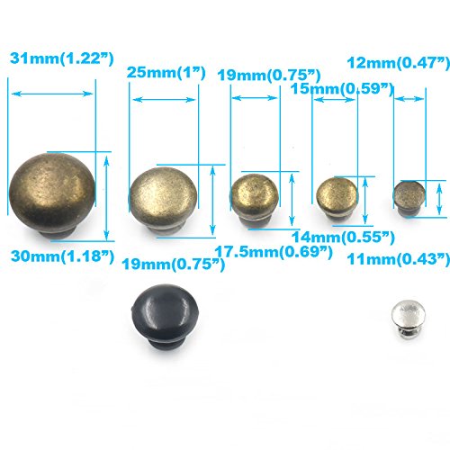 Blumoona 10 Pcs - Antique Brass Jewelry Box Drawer Cabinet Cupboard Door Window Handle Pull Knob 19mmx17.5mm