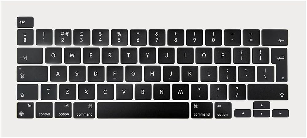 ICTION UK Standard Keycaps Keys Replacement MacBook Pro Retina 13 M1 A2338 2020