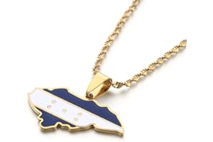 CHUANGBANG JEWELRY Honduras Map Pendant Jewelry for Women Charm Map Jewelry