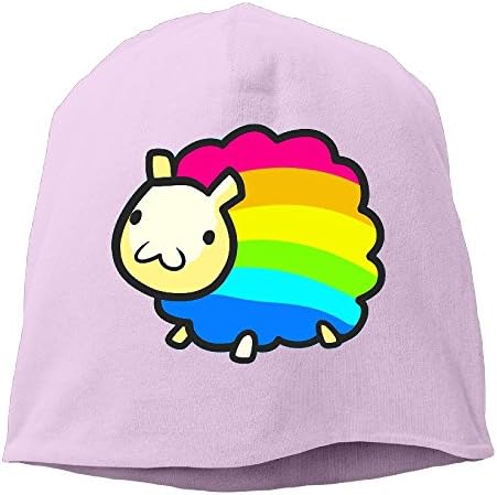 SADCPO Cute Rainbow Sheep Unisex Cool Beanie Watch CapFashion Ski Cap Warm Slouchy Beanie Pink