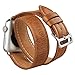 V-Moro Compatible Apple Watch Band 42mm 44mm Women Men, Vintage Crazy Horse iWatch Leather Replacement Bracelet Wristband for Apple iWatch Series 3 Series 2 Series 1, Sport, Hermes- Brown