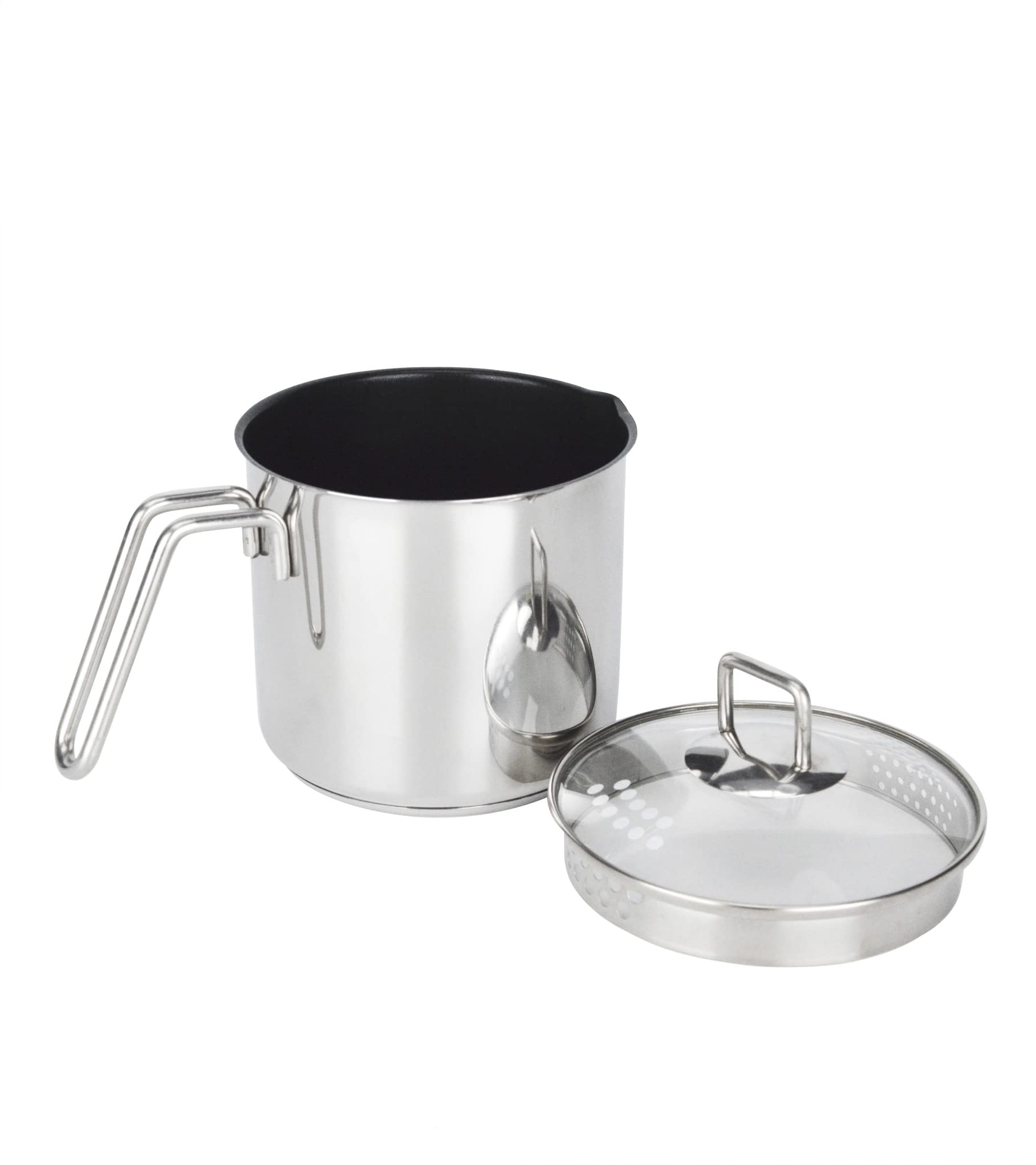 Ignite Cookware Non Stick Boiling Pot Stainless Steel | 2L Chai Tea Pan with Strainer Lid