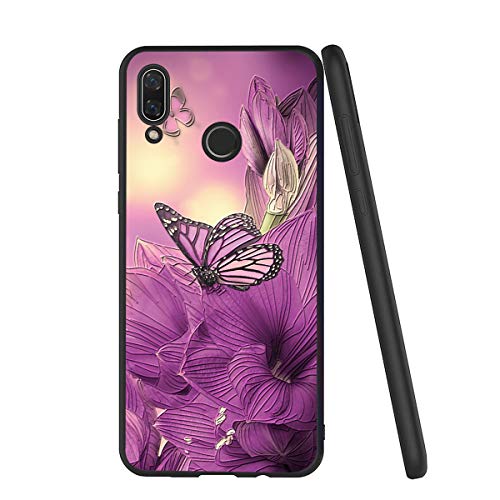 Yoedge Case for Huawei P Smart Plus/Nova 3i, Slim Soft Silicone Gel TPU Case Shockproof Luxury 3D Relief Floral Printing Pattern Back Cover Bumper for Huawei P Smart Plus/Nova 3i (Butterfly)