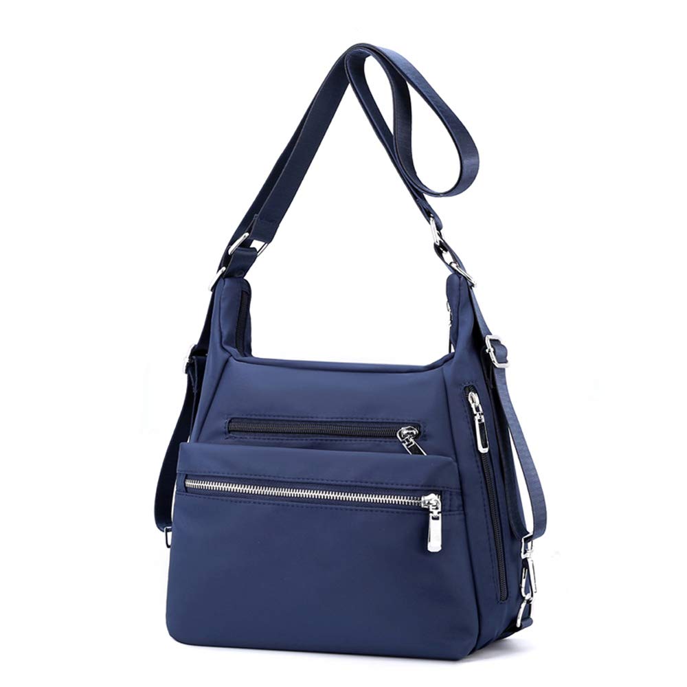 YANAIER Women Shoulder Bag Ladies Handbag Backpack Waterproof Nylon Tote Handbag Convertible Backpack Bag Multifunctional Dark Blue