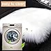 Villsure Faux Fur Cushion, Super Soft Sheepskin Seat Cover White Rugs Car Sofa Chair Pet Pad Throw Area Rug for Auto Office Kitchen Home, 18x18 inch