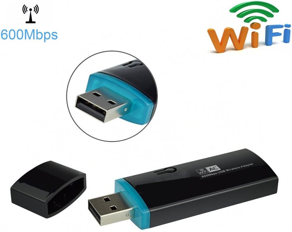 URANT AC600Mbps USB Wifi Adapter Dual Band (2.4G/150Mbps+5G/433Mbps) 802.11ac/n/g/b USB Wireless Network Adapter USB Wifi Dongle Network Lan Card for PC Windows 10/8.1/7/XP/Vista Mac OS