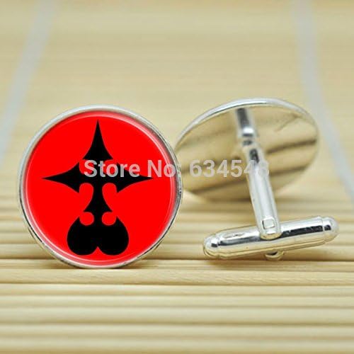 Pretty Lee Kingdom Hearts Nobody Emblem In Silver Cufflinks Glass Cabochon Cufflinks C3142