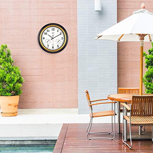 BEW Large Waterproof Outdoor Clock, 18 Inch Patio Clock with