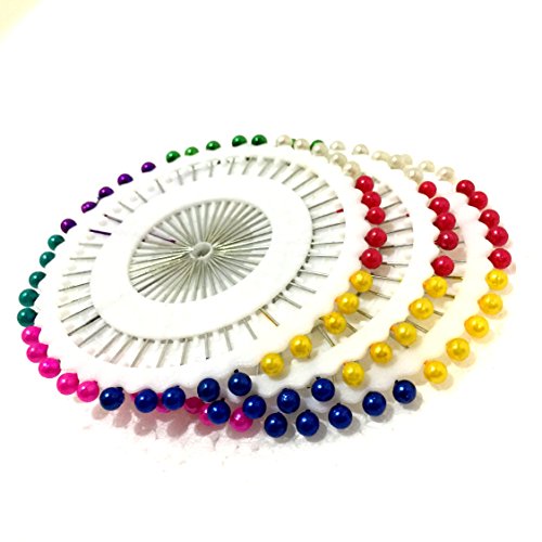 M'VIR Ball Head Straight Sikh Turban Pins Multi-Colored Pack of 40 Quilting Sewing Dressmaker Pin 1.5" Long