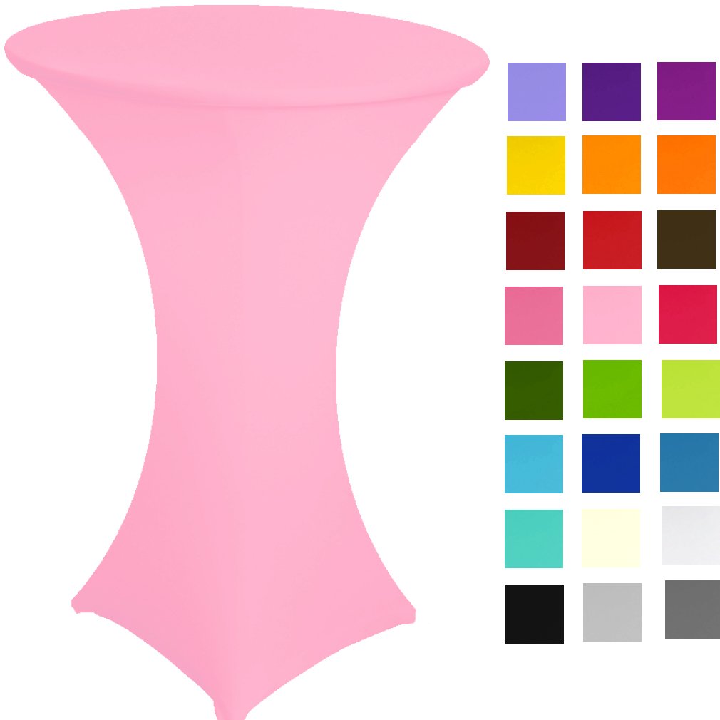 Spandex Poseur Table stretch Cover Cocktail Tablecloth Ø 60 cm 4 legs (pink baby)