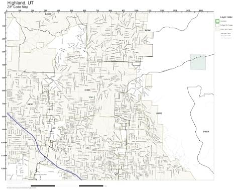 Amazon.com: ZIP Code Wall Map of Highland, UT ZIP Code Map Not