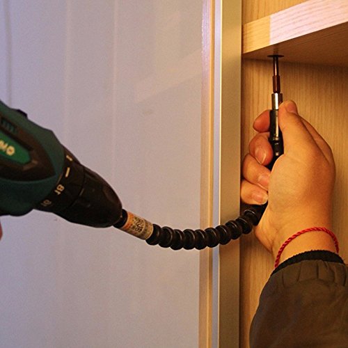 SUYIZN 2Pcs Flexible Drill Bit Extension with Screw Drill Bit Holder, Hexagon Drill Connection Size of 1/4 Inch