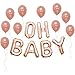 Rose Gold Oh Baby Balloon - 16 Inch, Foil Oh Baby Balloons for Baby Shower Decorations | Oh Baby Letter Balloons Rose Gold for Gender Reveal Party Supplies | Oh Baby Welcome Home Baby Girl Decorations