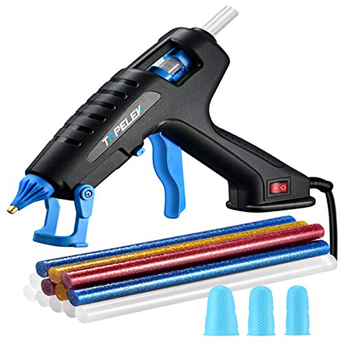 TOPELEK 100W Glue Gun Kit,Upgraded 35Min Rapid Heating,Safety Switch