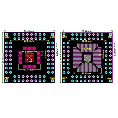 20pcs Double Side Prototype PCB Printed Circuit Board for QFP64 to DIP64 0.5/0.8mm