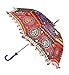 Klavate Ganesham Indian Multi Colored Beach Umbrella Uv Protection Umbrella Sun Umbrella Embroidery Boho Parasol Indian Wedding Umbrellas Parasol (5Pc) (Multi)
