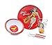 Bumkins DC Comics Wonder Woman Kids Dish Set, Plate, Bowl, Cup, Fork and Spoon, Melamine Toddler Dishes, BPA Free, Stackable, Dishwasher Safe - 5-Piece Set