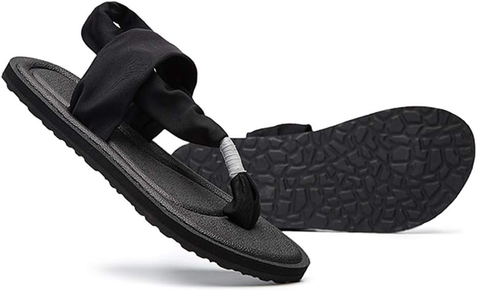 Sanyes Women's Yoga Flip-Flop Lightweight Yoga Sandals SYYJX8166-Black-39