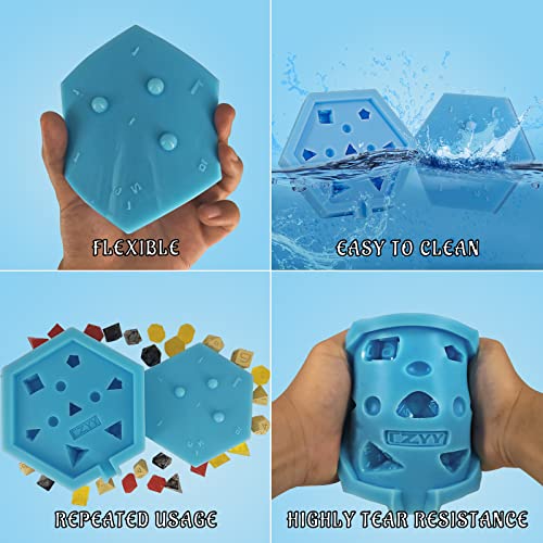 DND Dice Mold Silicone 7 Standard Polyhedral Sharp Edge Dice Slab Mould