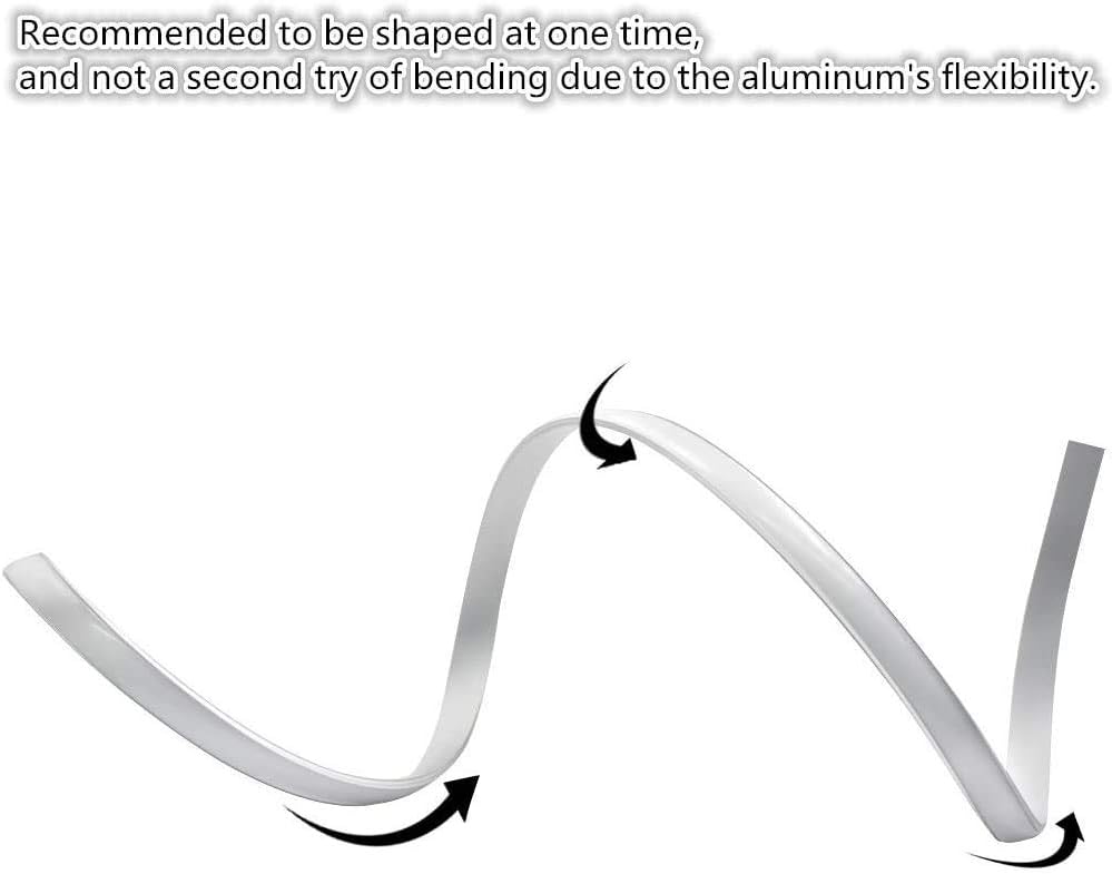 inShareplus 3.3ft/1M, 6 Pack Bendable LED Aluminum Channel System, U Shape, Silver Color, with Milk White Cover - Image 3
