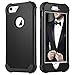 iPhone 6 Case, iPhone 6S Case, DUEDUE Heavy Duty Rugged Shockproof Drop Protection Slim 3 in 1 Hybrid Hard PC Covers Soft Silicone Bumper Protective Case for iPhone 6S/ iPhone 6 for Men, Black