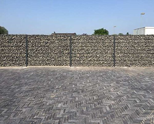 Gabione Steinkorb Wand Zaun Steingabion Anthrazit/Höhe 103cm / Länge 10 Meter/Maschenweite: 50/200mm / Drahtstärke: 6/5… – Bild 4