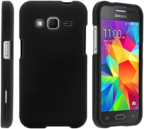 Samsung Galaxy Core Prime Case, Solid Color Hard Snap On Cover with Rubberized Feel - Black