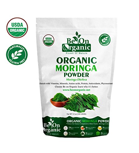 Be On Organic Moringa Leaf Powder USDA Certified Organic, 12 oz Be On Organic Moringa Leaf Powder USDA Certified Organic, 12 oz