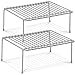 DecorRack 2 Counter and Cabinet Shelf Racks, Kitchen Storage Organizer, Steel Metal Wire Shelves for Pantry, Closet and Freezer 12.5 x 10 x 5.25 inch, Gray Color (2 Pack)