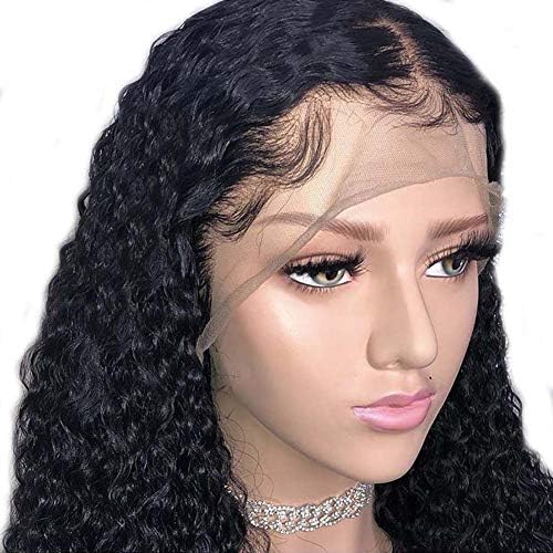 Doofang Brazilian Virgin Remy Hair Wig for Black Women Loose Deep Curly Glueless Lace Front Wig Pre Plucked Hairline,24"