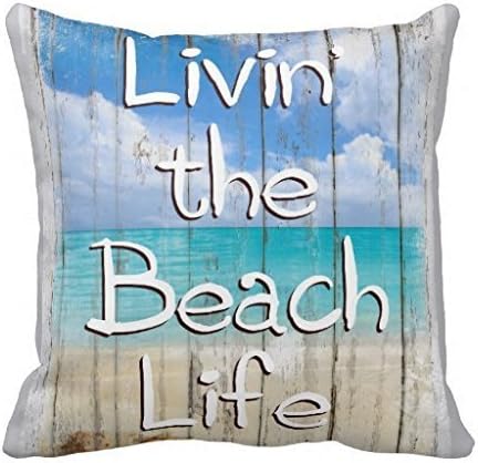 B Lyster shop G370J Livin The Beach Life Pillowcase Home Decoration pillow covers 18 X 18