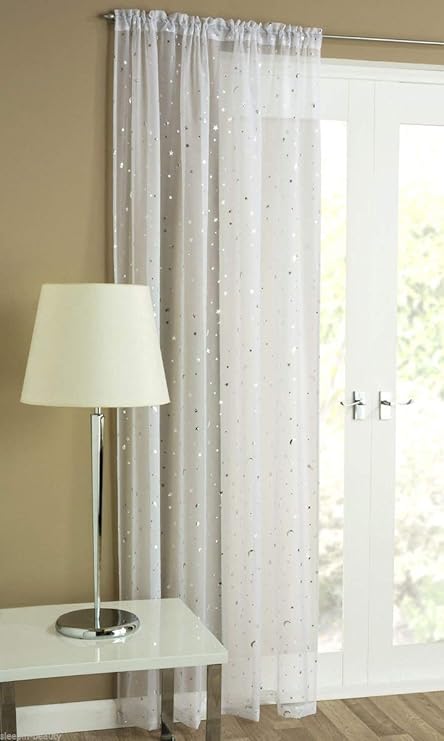 Starlight Voile White 48 122cm Amazon Co Uk Kitchen Home