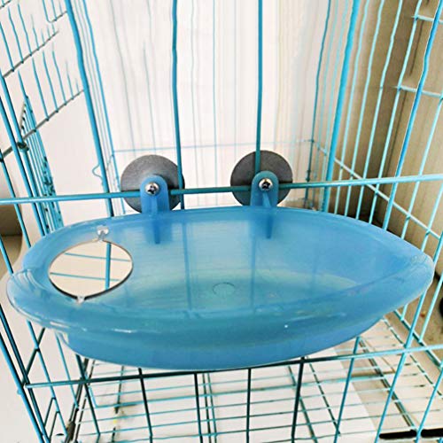 Bird Bath with Mirror Toy for Pet Small Medium Parrot Parakeet Cockatiel Conure Budgie Lovebird Finch Canary African Grey Cockatoo Amazon Cage Shower Bathing Tub Food Feeder Bowl