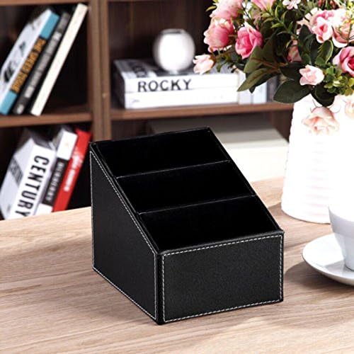 XENO-PU Leather Phone/TV Remote Control Storage Box Home Desk Organizer Holder (brown)